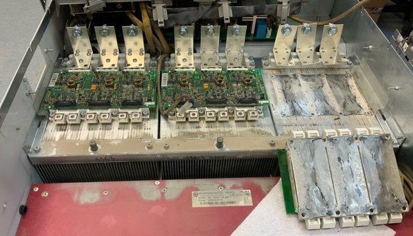 ABB mining inverter IGBTs with dried heat sink compound