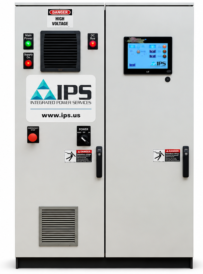 IPS Folcroft custom ABB inverter test cabinet for functional testing of industrial and mining inverter assemblies